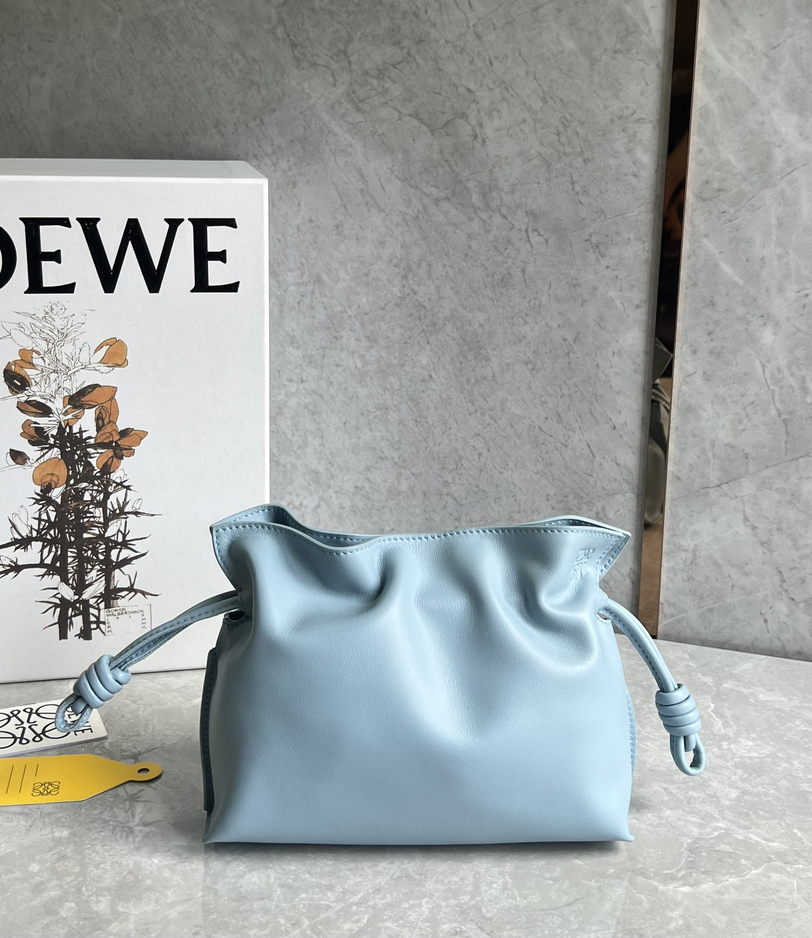 Loewe Mini Flamenco clutch in nappa calfskin Light Blue